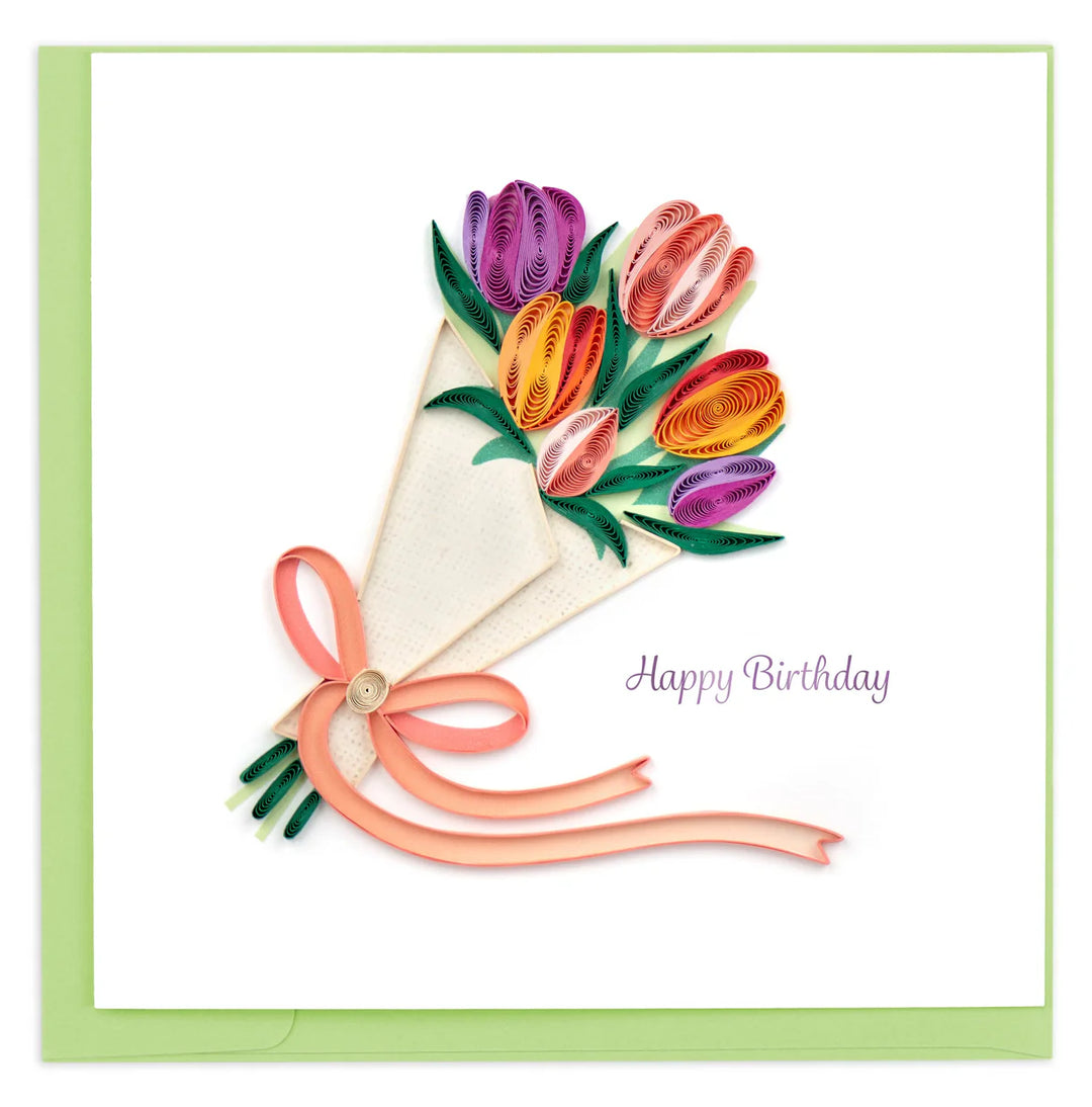 BIRTHDAY GREETING CARD "BIRTHDAY TULIP BOUQUET"
