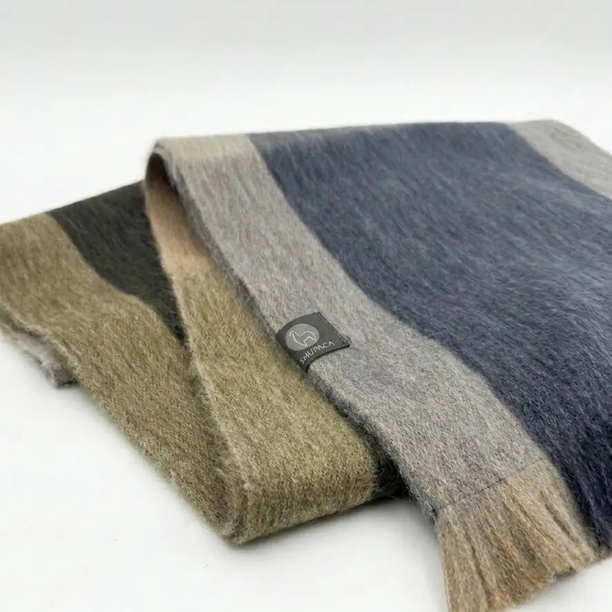 SCARF ALPACA PLAID OLIVE