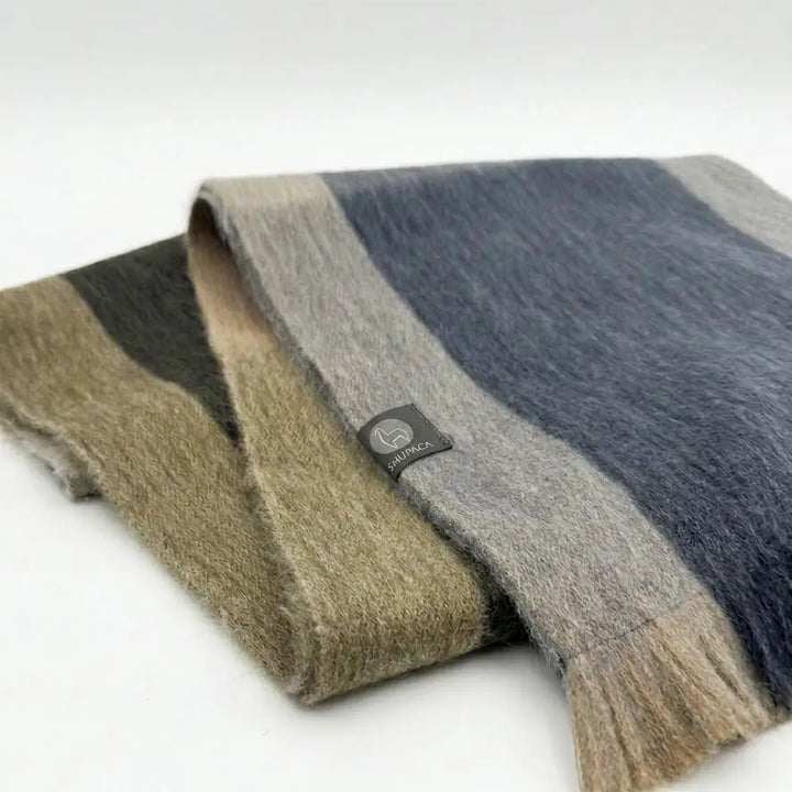 SCARF ALPACA PLAID OLIVE