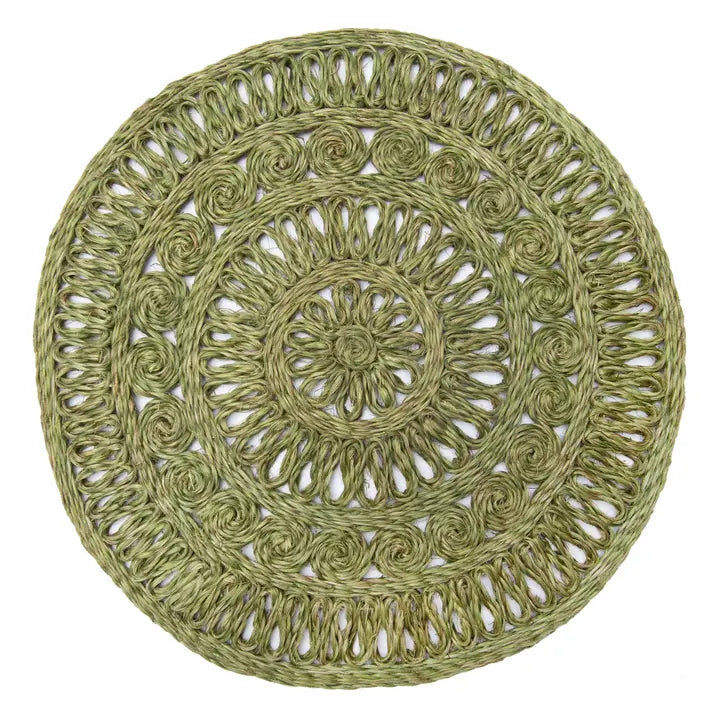PLACEMAT ABACA OLIVE 15''