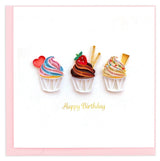 BIRTHDAY GREETING CARD "CUPCAKE TRIO"