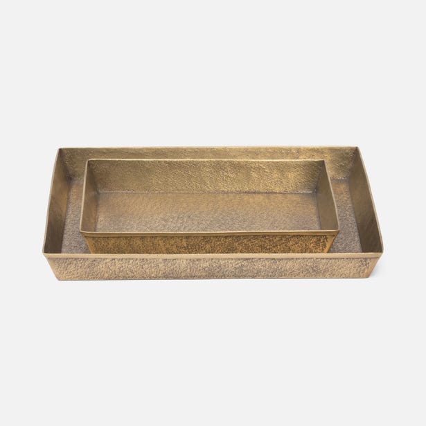 BATH COLLECTION ANTIQUE BRASS PITTED METAL
