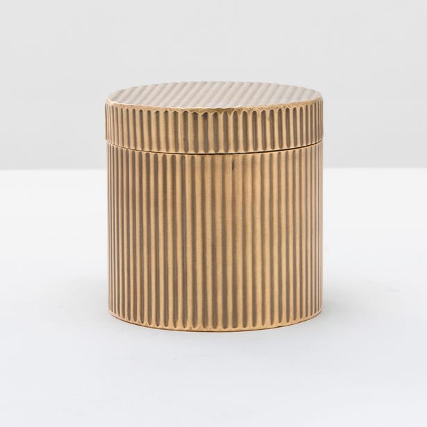 BATH COLLECTION ANTIQUE BRASS RIBBED METAL