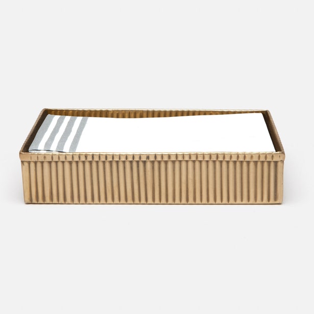 BATH COLLECTION ANTIQUE BRASS RIBBED METAL