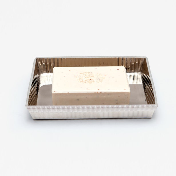 BATH COLLECTION SHINY NICKEL RIBBED METAL