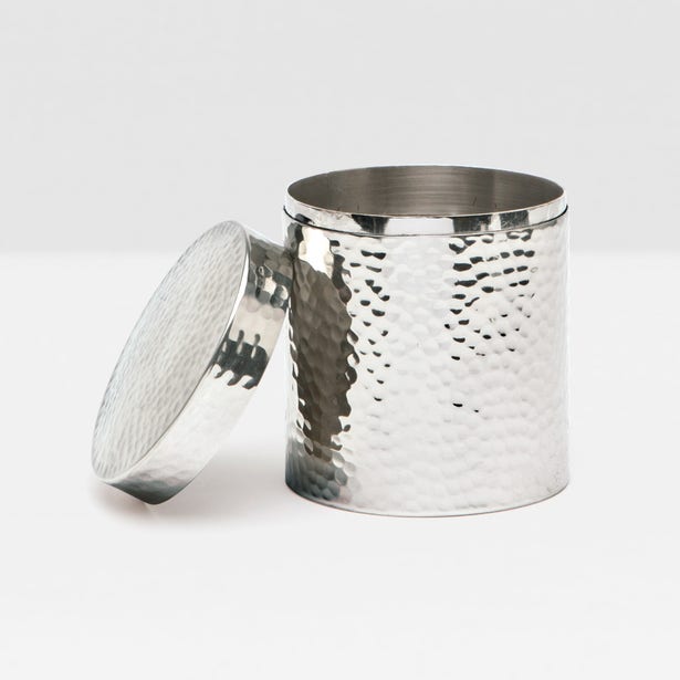 BATH COLLECTION SHINY NICKEL HAMMERED METAL