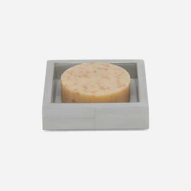 BATH COLLECTION LIGHT GRAY FAUX HORN