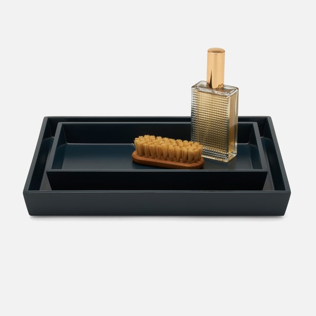 BATH COLLECTION MATTE NAVY LACQUER WOOD