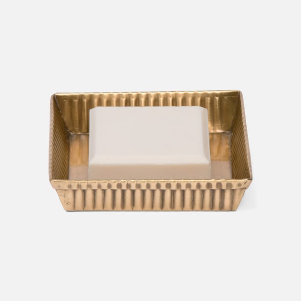 BATH COLLECTION ANTIQUE BRASS RIBBED METAL