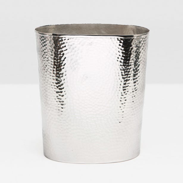 BATH COLLECTION SHINY NICKEL HAMMERED METAL