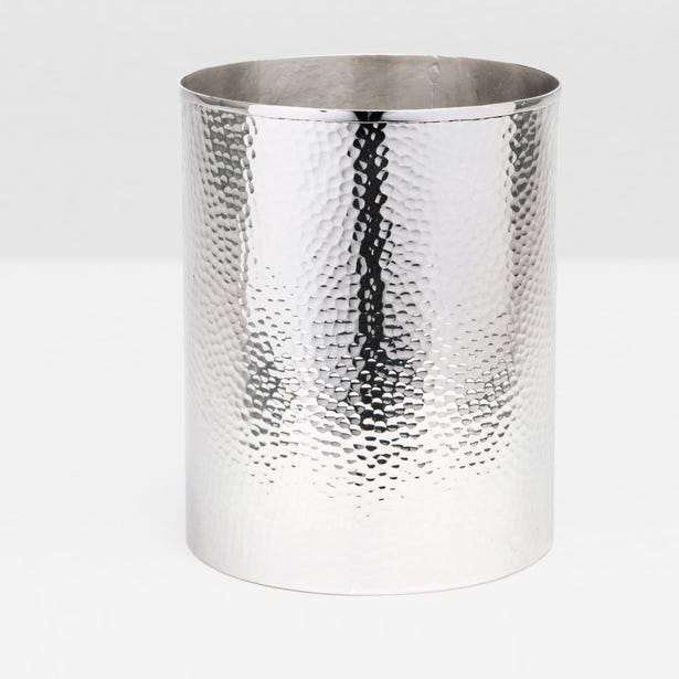 BATH COLLECTION SHINY NICKEL HAMMERED METAL