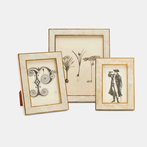 FRAME BEIGE CRYSTAL STONE & BRASS