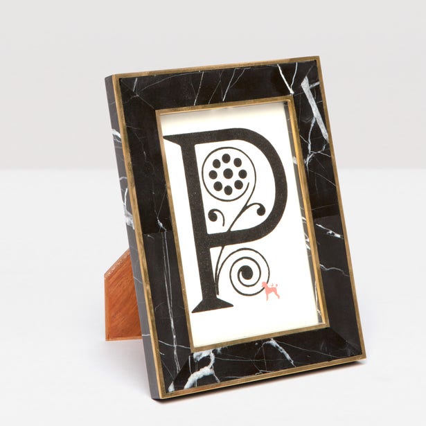 FRAME NERO MARBLE & BRASS EDGE