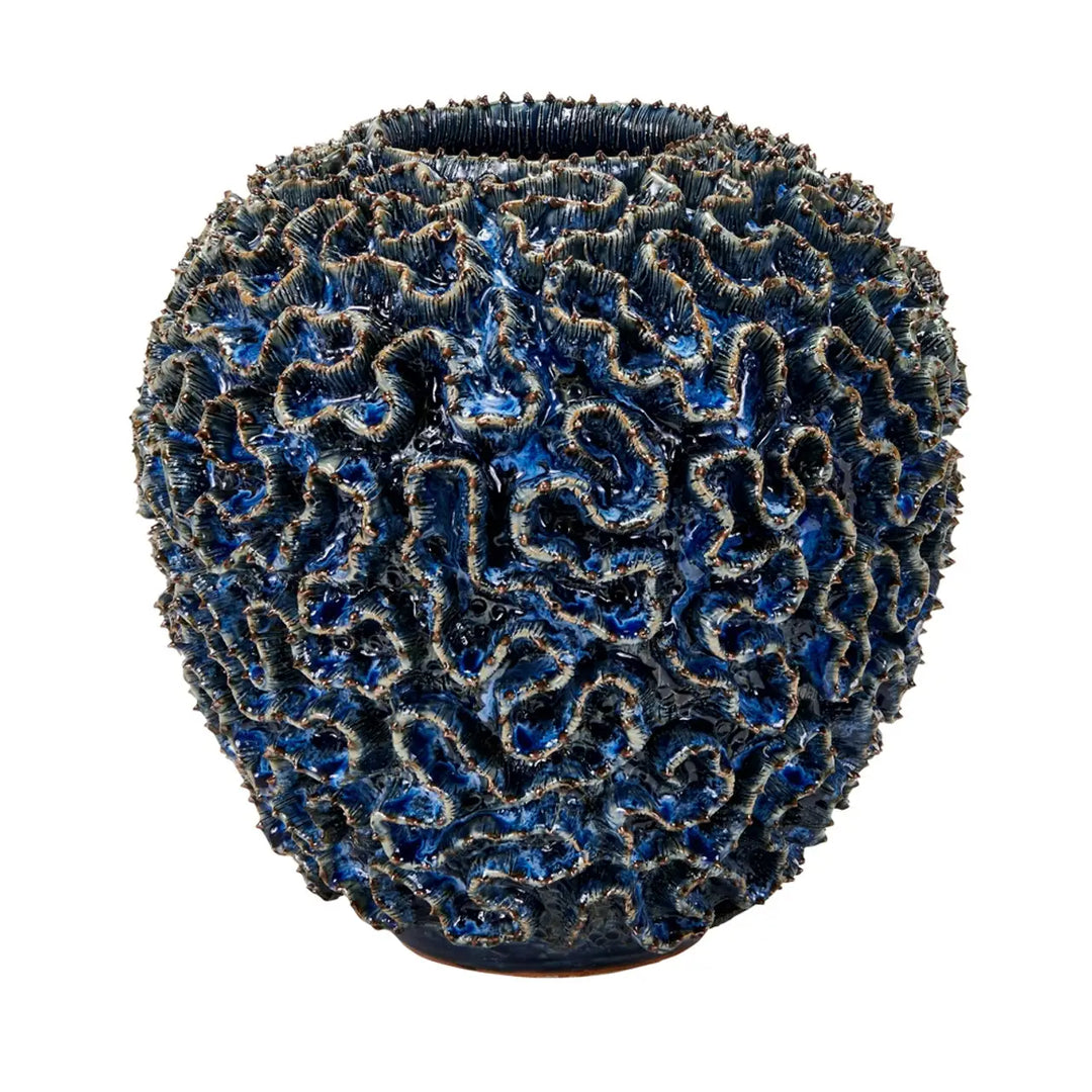 LG VASE BLUE CORAL CERAMIC