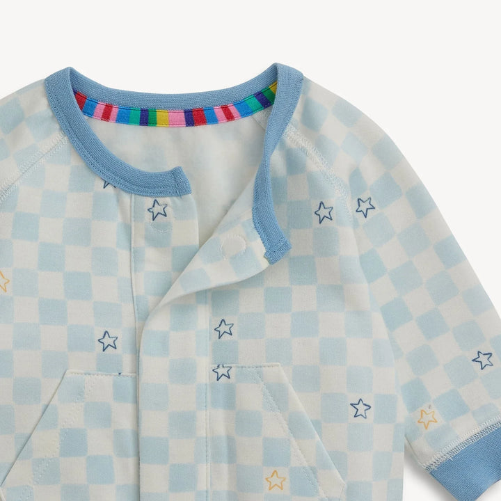 BABY ROMPER GREY CHECKERBOARD