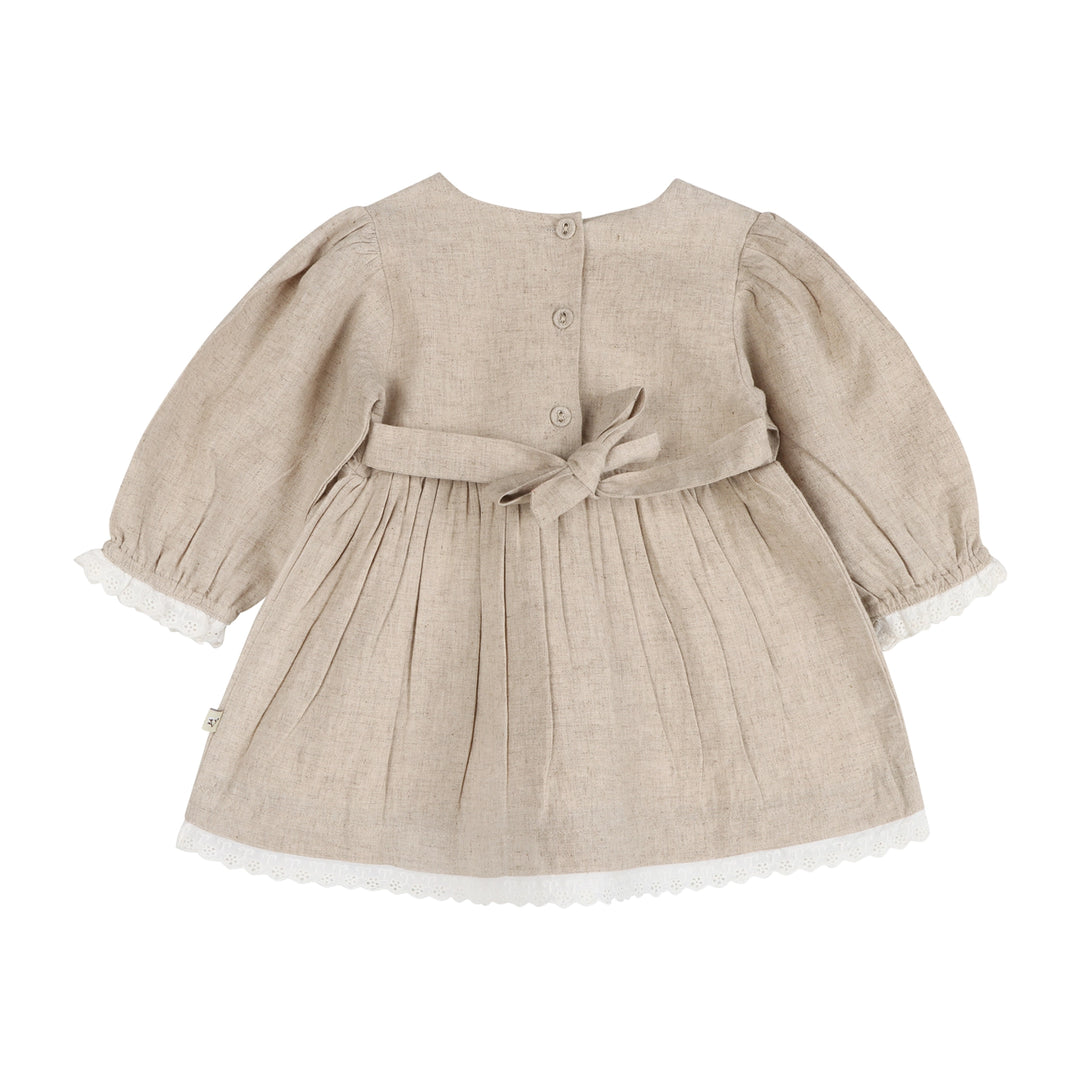 BABY DRESS & BLOOMER LINEN EMBROIDERED