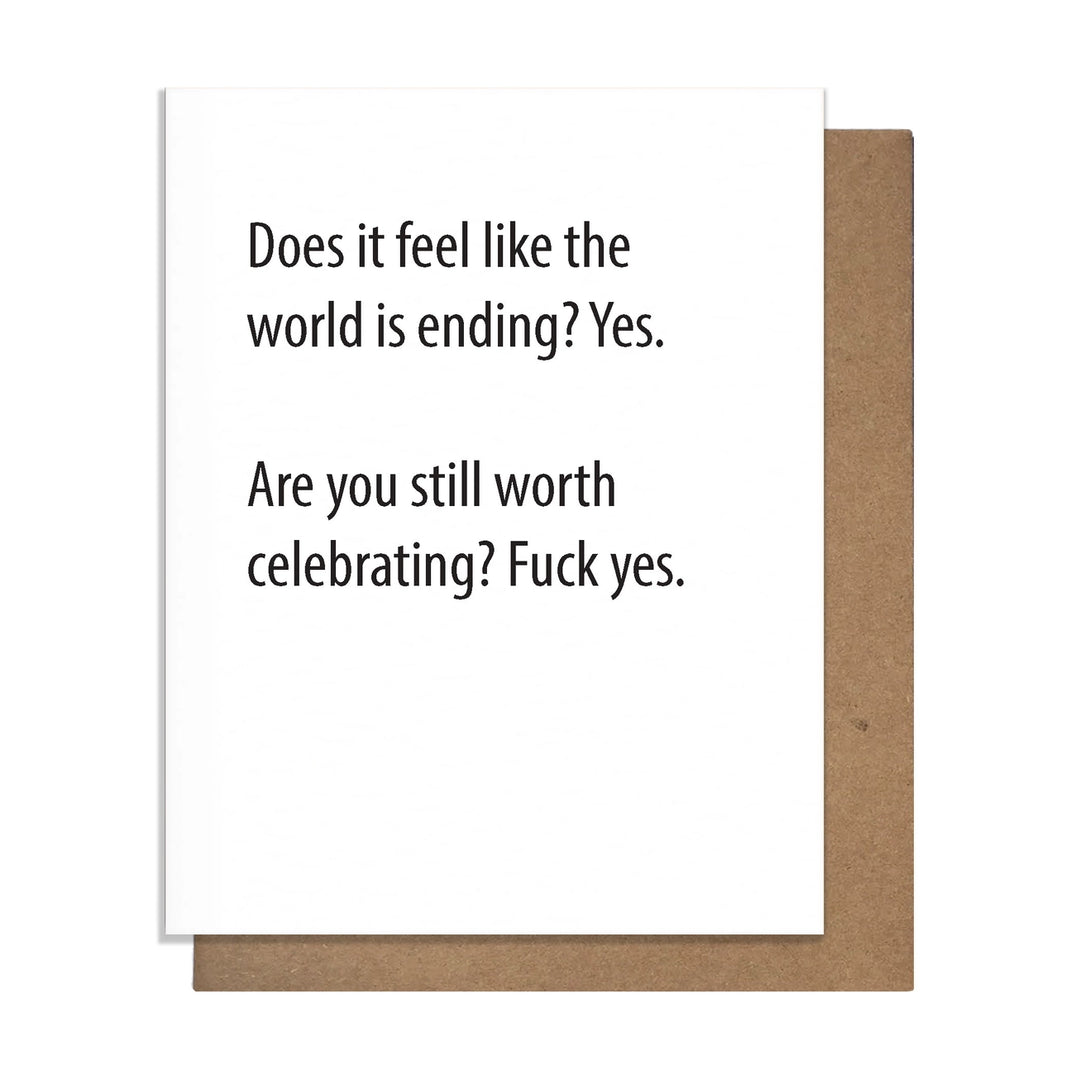 BIRTHDAY GREETING CARD "WORLD ENDING"
