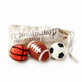 PET TOY SPORTY FELT WOOL ECO SET/3