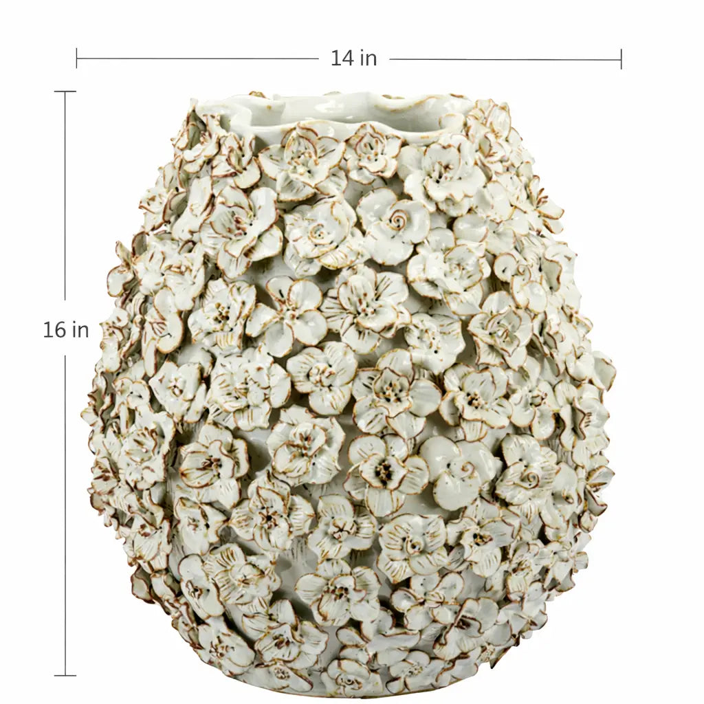 LG VASE FLORAL ARTISAN