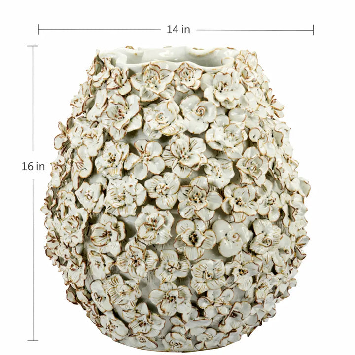 LG VASE FLORAL ARTISAN