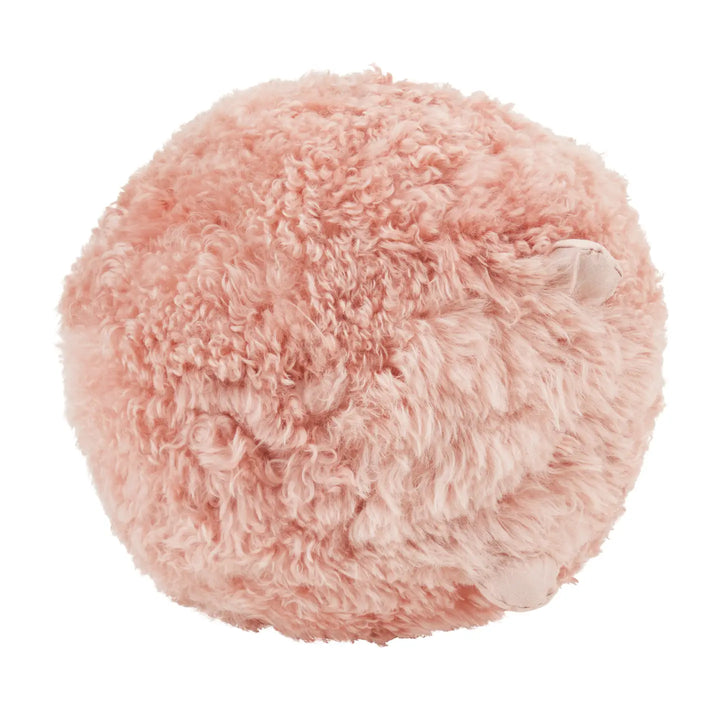 PILLOW FUR LAMB ROSE ROUND
