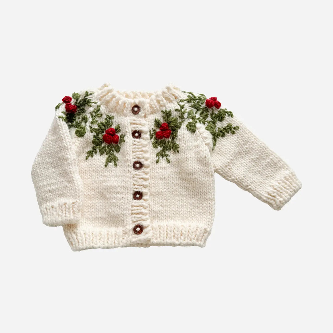 BABY CARDIGAN HOLLY CHRISTMAS
