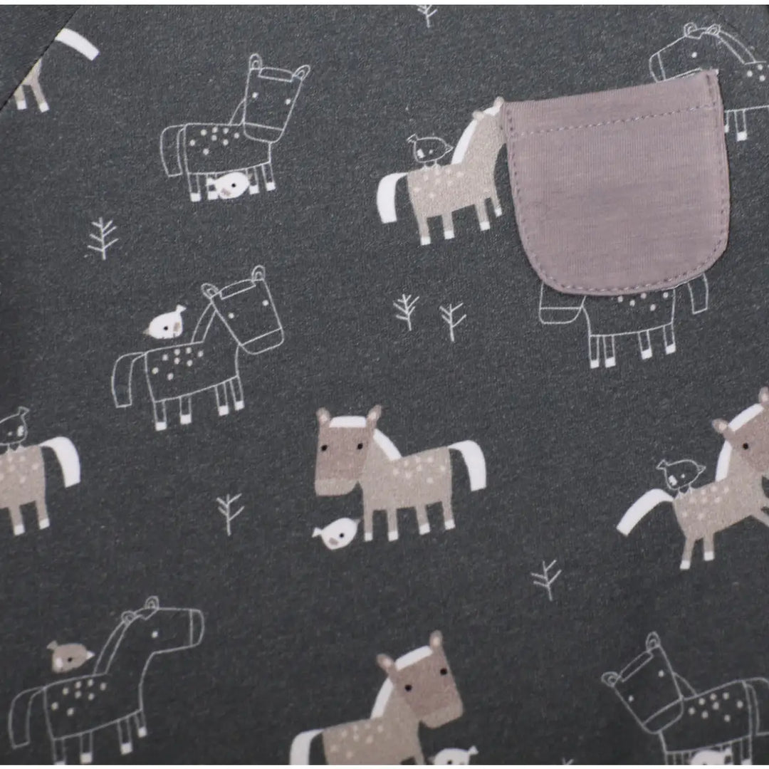 S/2 PLAYSUIT & JOGGER HORSE & BIRD