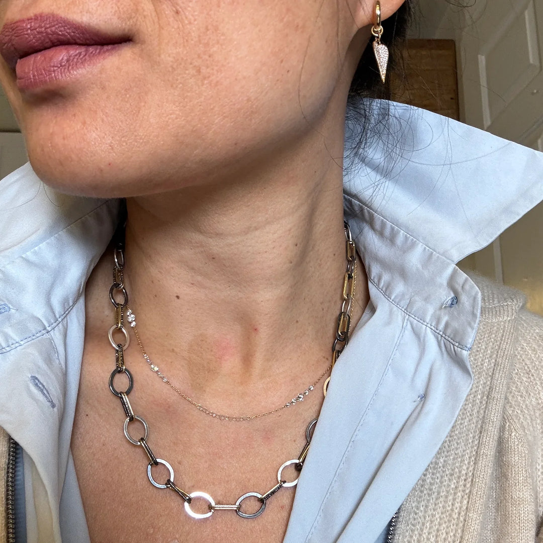 NECKLACE MIXED METAL HEAVY CHAIN