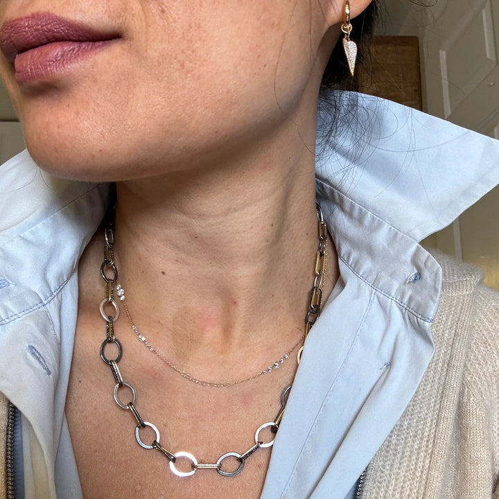 NECKLACE MIXED METAL HEAVY CHAIN