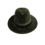 HAT FEDORA BRIM WITH FAUX LEATHER TRIM
