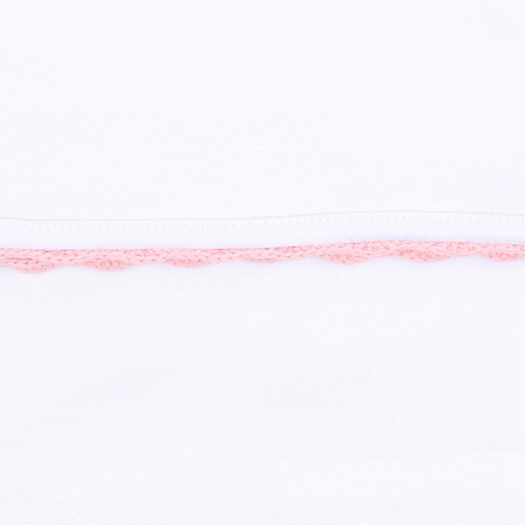 GOWN WITH PINK CROCHET TRIM