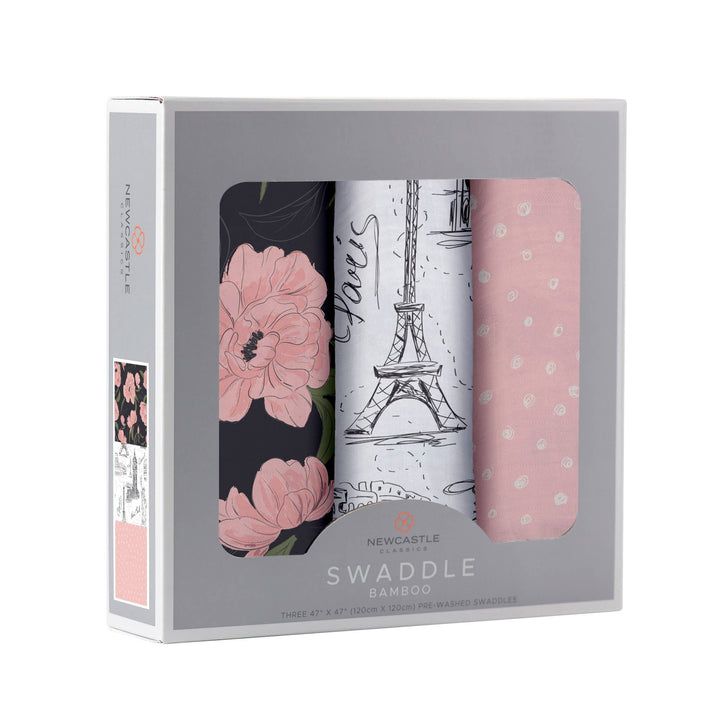 S/3 SWADDLE LONDON PARIS NEW YORK BAMBOO