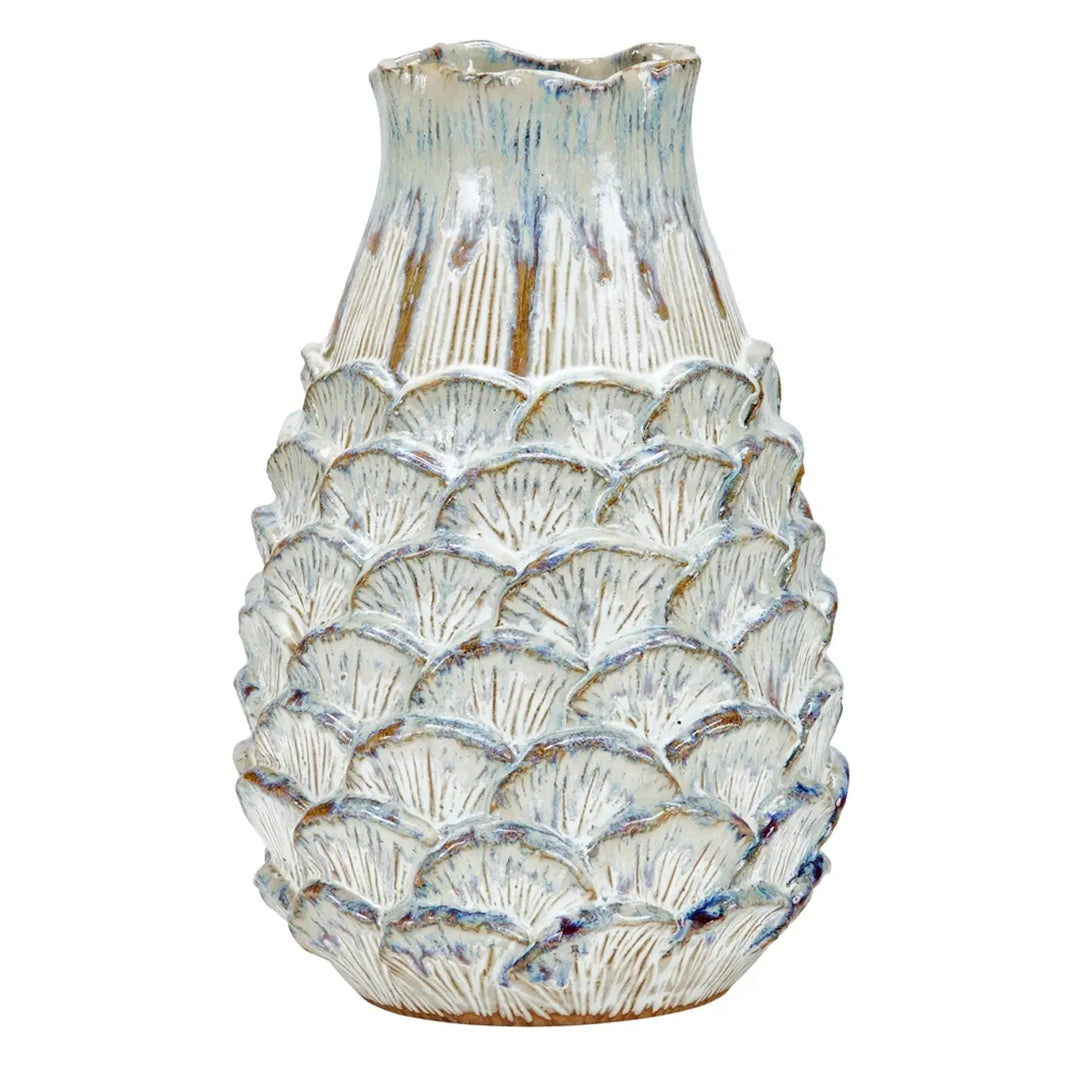 XL VASE POT CERAMIC SEASHELL