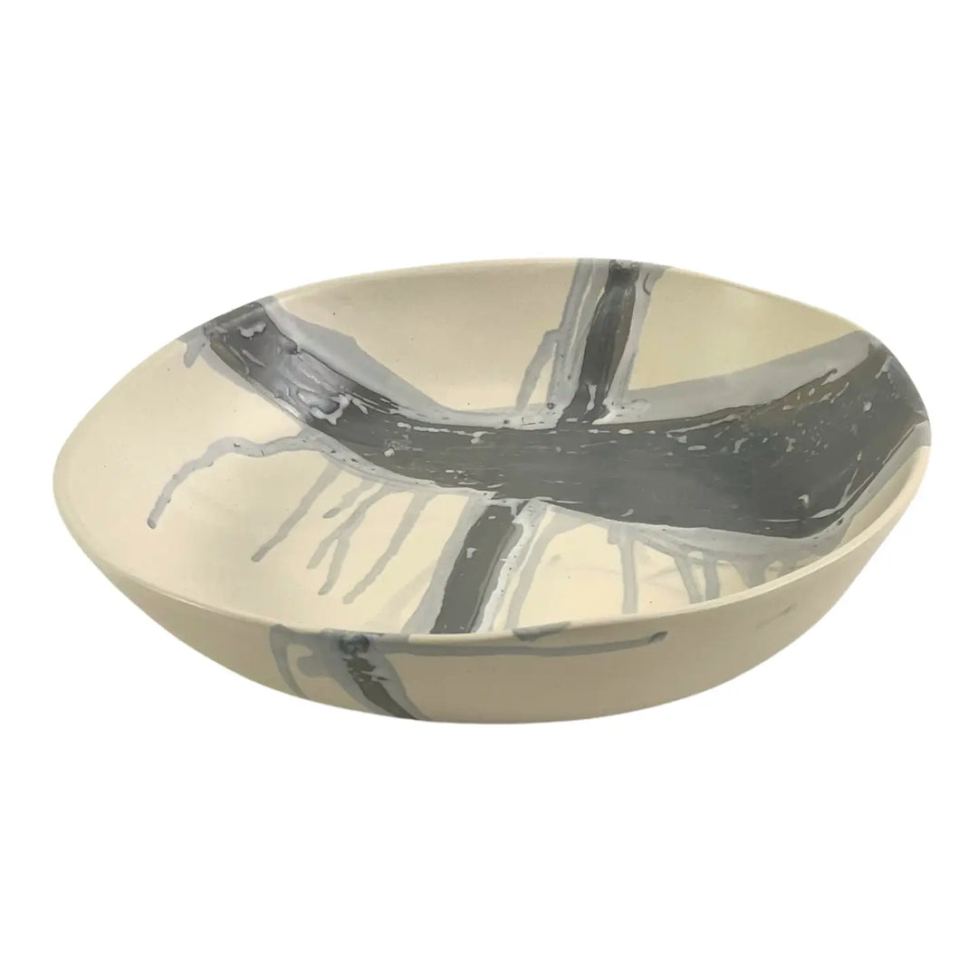 12'' BOWL LOW GREY & WHITE