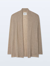 CARDIGAN CASHMERE TRAPEZE TAUPE HEATHER