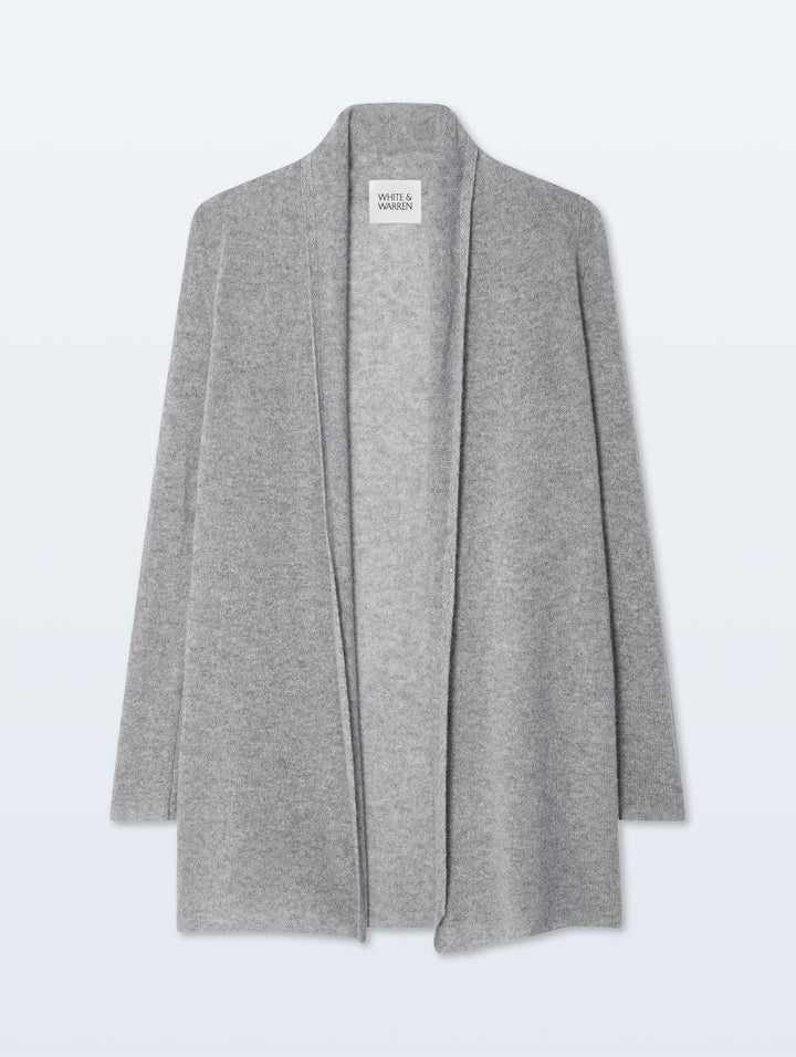 CARDIGAN CASHMERE TRAPEZE GREY HEATHER