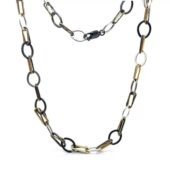 NECKLACE MIXED METAL HEAVY CHAIN