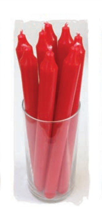 CANDLE RUSTIC TAPER HOLIDAY COLORS