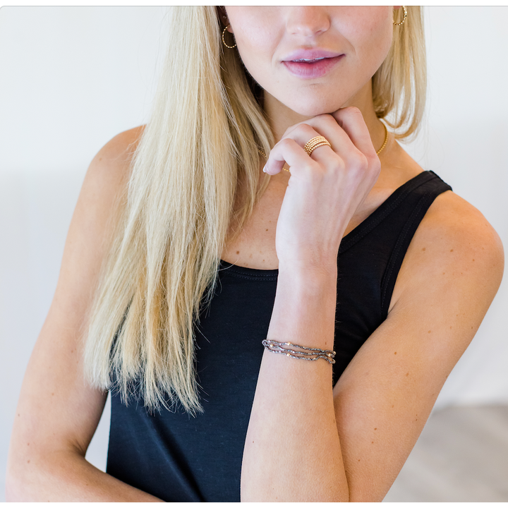 BRACELET BLACK HEMATITE GOLD