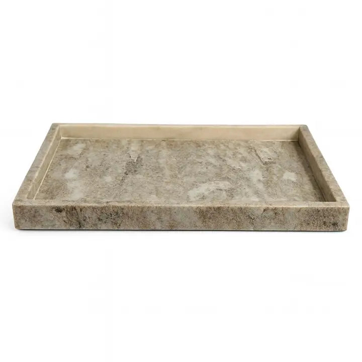 TRAY TANK MARBLE BROWN GALAXY RECTANGLE 18X12