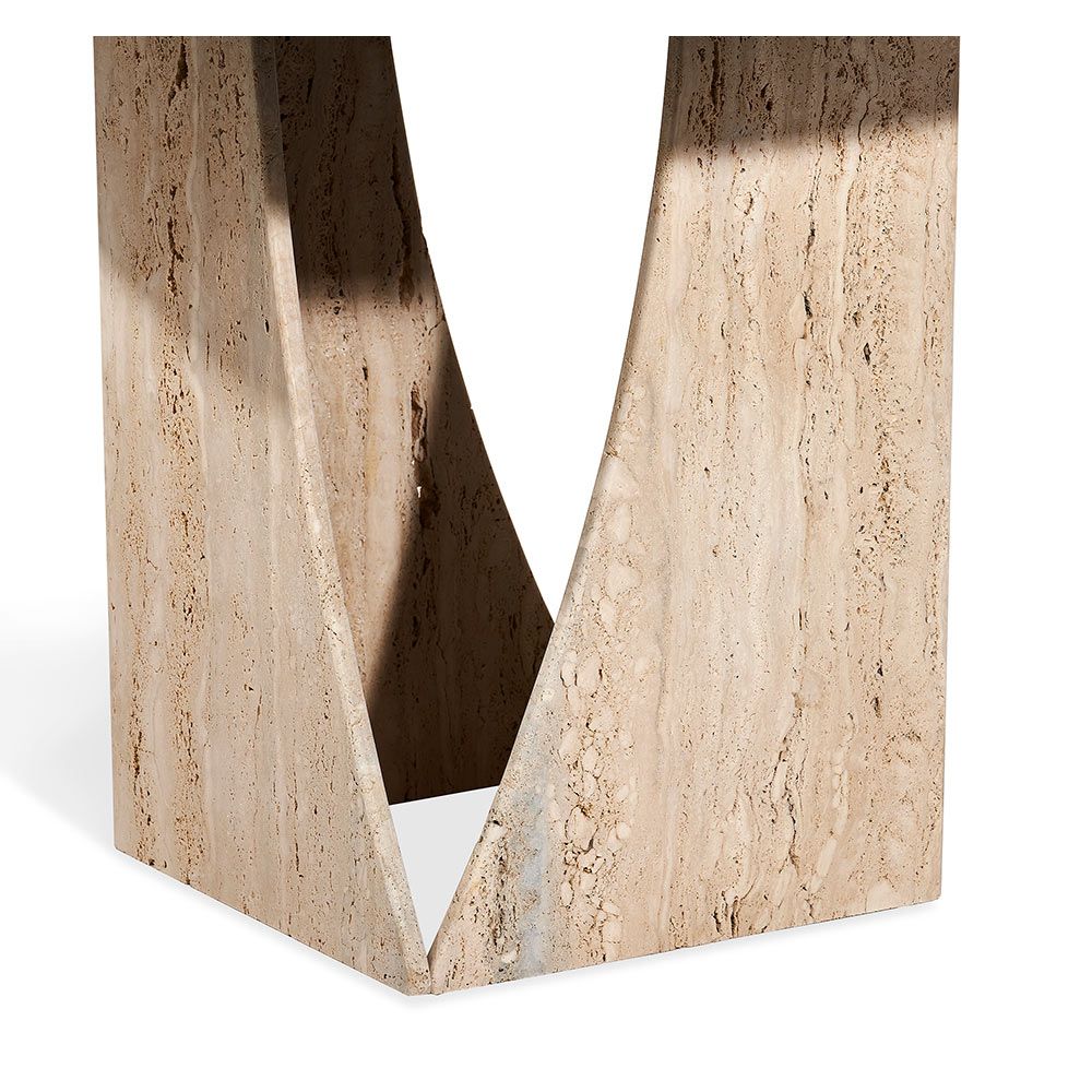 TABLE ROUND TAVERTINE NATURAL #59054