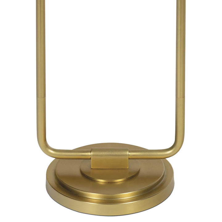 TABLE LAMP DOUBLE ARM BRASS OYSTER SCALLOPED SHADE