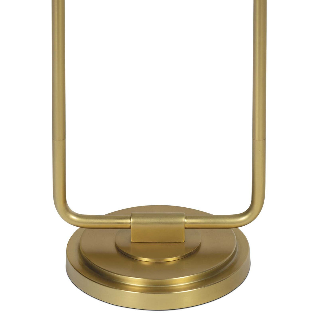 TABLE LAMP DOUBLE ARM NATURAL BRASS UMBER