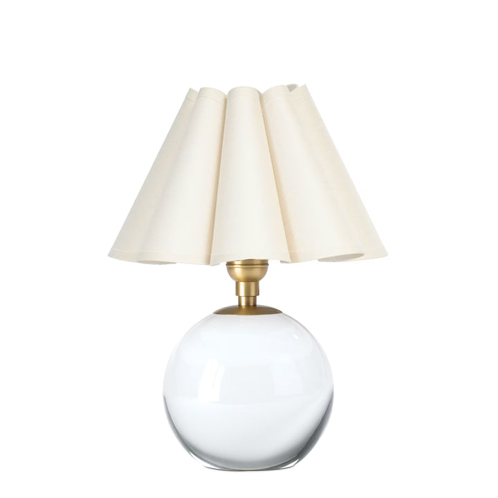 TABLE LAMP CRYSTAL OYSTER SCALLOPED SHADE MINI