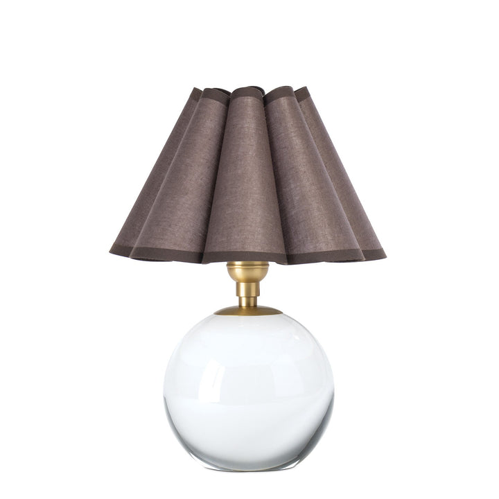 TABLE LAMP CRYSTAL UMBER SCALLOPED SHADE MINI