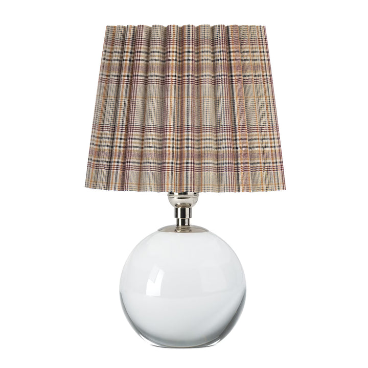 TABLE LAMP CRYSTAL HERITAGE PLAID SCALLOPED SHADE MINI