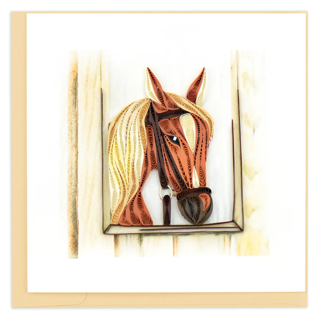 GREETING CARD "HORSE IN STABLE"