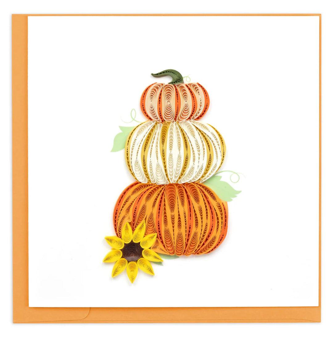 GREETING CARD "STACKED PUMPKINS"