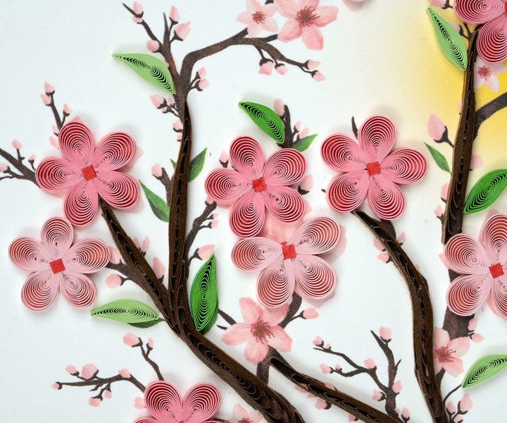 GREETING CARD "CHERRY BLOSSOMS WITH SUN"