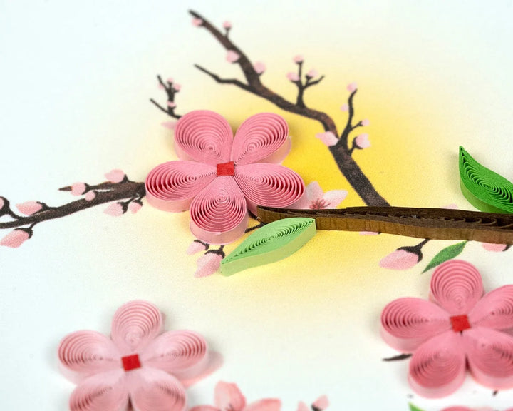 GREETING CARD "CHERRY BLOSSOMS WITH SUN"